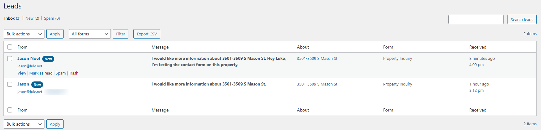 wordpress real estate lead management