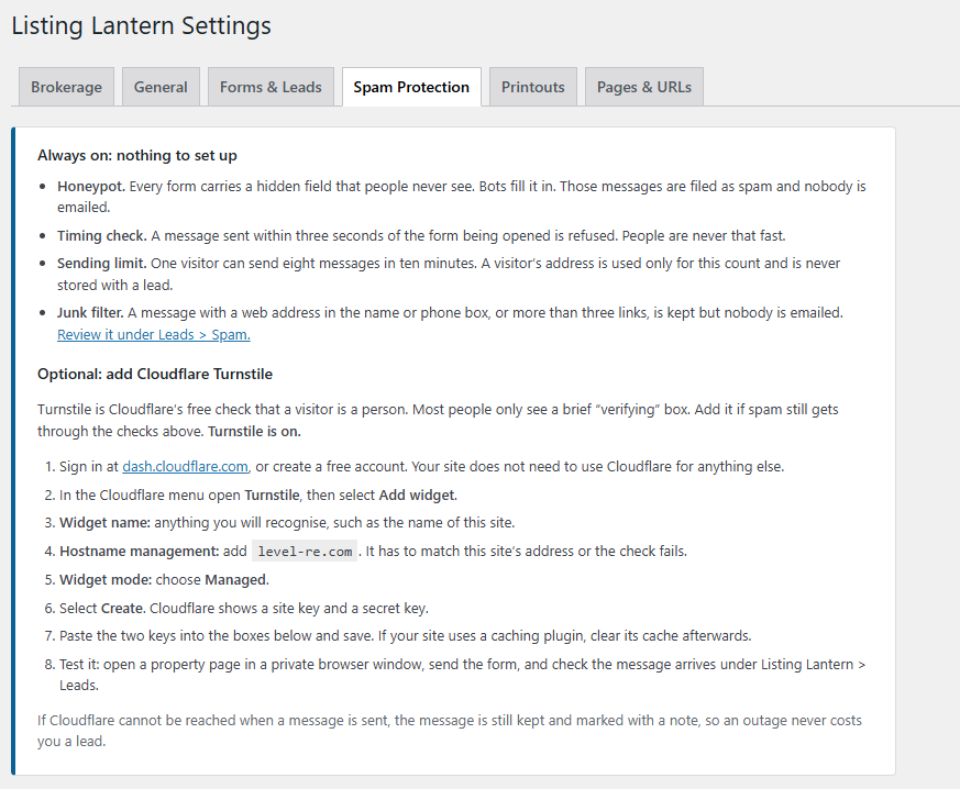 wordpress form spam prevention cloudflare turnstile