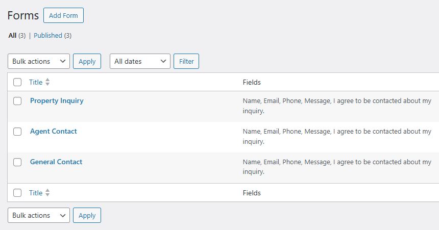 wordpress real estate forms free